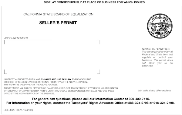 Sellers Permit for Cannabis